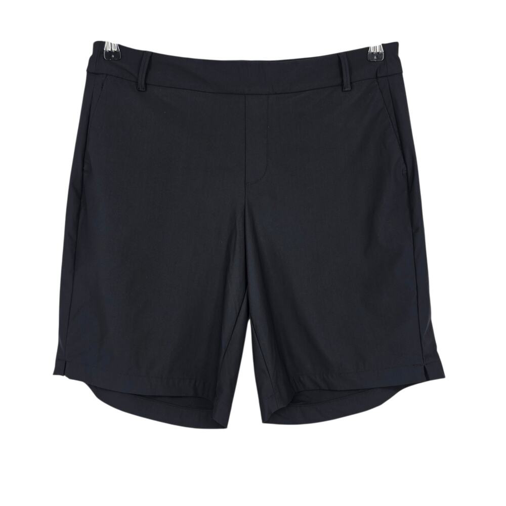 Spanx Black Sunshine 10” UPF 50+ Pull On Stretch Chino Bermuda Shorts Size L